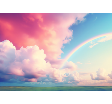 Bewolkte hemel met regenboog Fotobehang kinderkamer - TenStickers