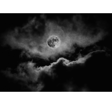 Maan en wolken slaapkamer fotobehang - TenStickers