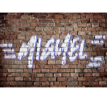 Baksteen graffiti met naam Fotobehang tienerkamer - TenStickers