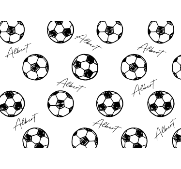Voetballen met naam Fotobehang kinderkamer - TenStickers