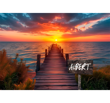Zonsondergang pad naam Fotobehang tienerkamer - TenStickers
