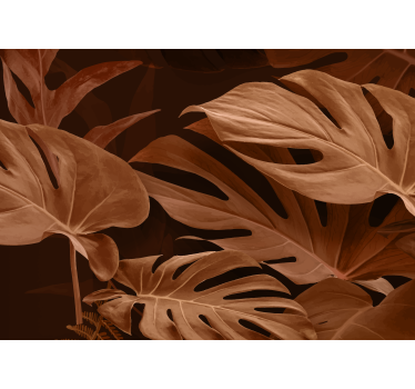 Grote dichte bladeren terracotta fototapet - TenStickers