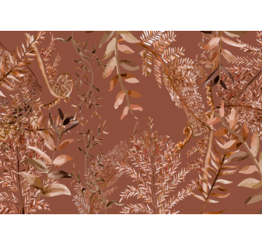 Dichte bladeren terracotta fototapet - TenStickers