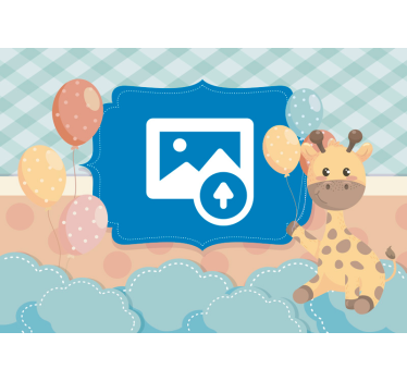 Giraffe met op maat gemaakte foto foto behang babykamer - TenStickers