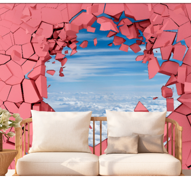 3d behang doorbreken van muren - TenStickers