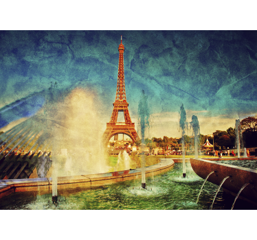 Parijs bij nacht Fotobehang Paris - TenStickers