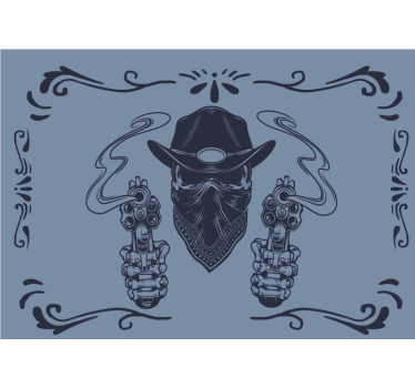 Vintage fotobehang cowboy bandit duel - TenStickers