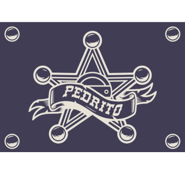 Fotobehang kinderkamer sheriff badge op maat - TenStickers