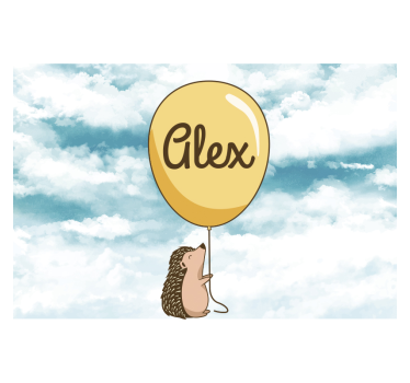 Foto behang liefde egel ballon vreugde - TenStickers