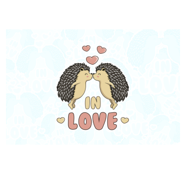 Fotobehang kinderkamer hedgehog love display - TenStickers
