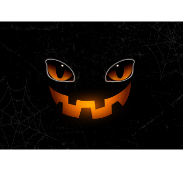 Griezelige pompoen ogen fotobehang halloween - TenStickers