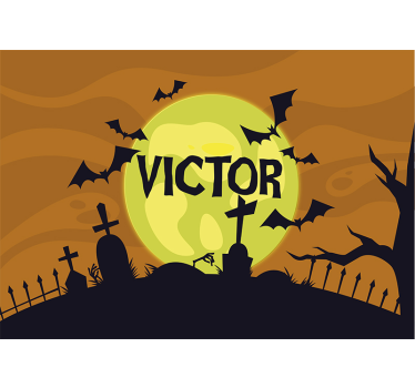 Griezelige begraafplaatsscène fotobehang halloween - TenStickers