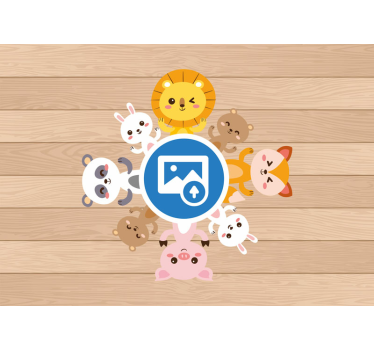 Foto behang dieren speelse dierenvrienden - TenStickers