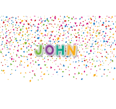 Foto behang babykamer kleurrijke confetti letters - TenStickers