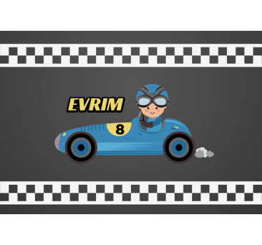 Fotobehang kinderkamer cartoon raceauto - TenStickers