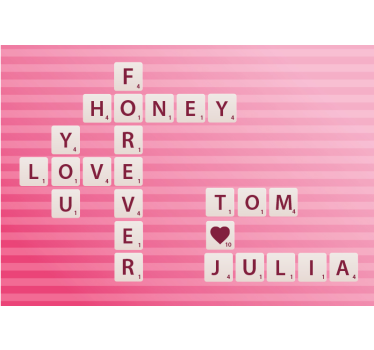 Gepersonaliseerde liefdesboodschap foto behang liefde - TenStickers