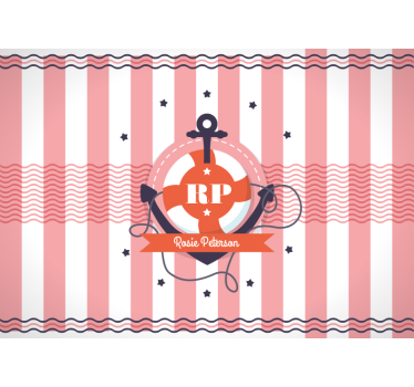 Fotobehang kinderkamer gepersonaliseerd nautisch ontwerp - TenStickers