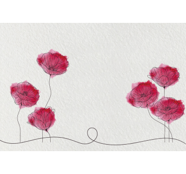 Fotobehang klaprozen delicate poppy blooms - TenStickers