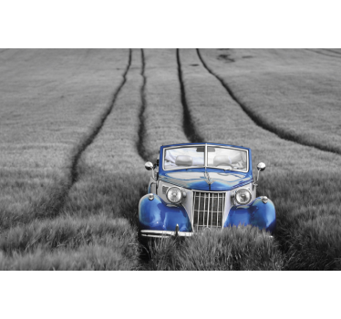 Klassieke blauwe auto fotobehang voertuigen - TenStickers