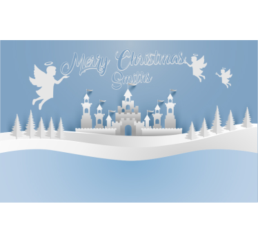 Engelachtig wintertafereel fotobehang kerst - TenStickers