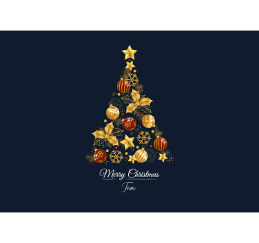 Gouden boom fotobehang kerst - TenStickers