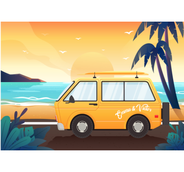Fotowand Caravan aan zee - TenStickers