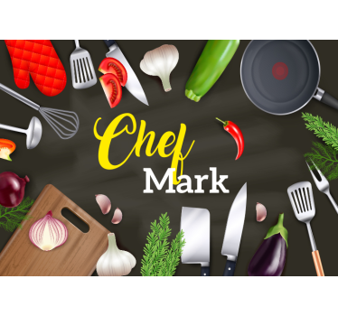 Fotobehang eetkamer chef personaliseeroptie - TenStickers
