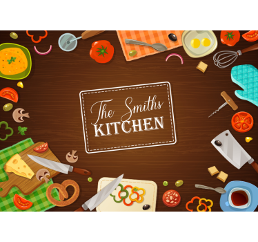 Warme culinaire vibes fotobehang keuken - TenStickers