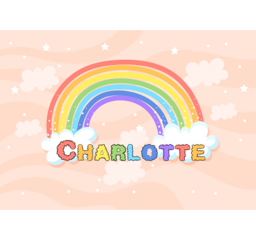 Fotobehang kinderkamer gepersonaliseerd regenboogthema - TenStickers