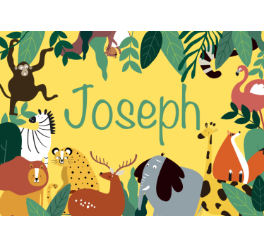 Foto behang dieren leuke jungle dieren - TenStickers