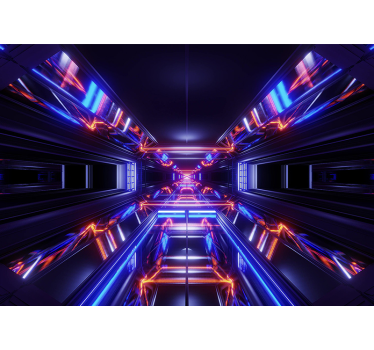 Abstract fotobehang futuristisch neon pad - TenStickers