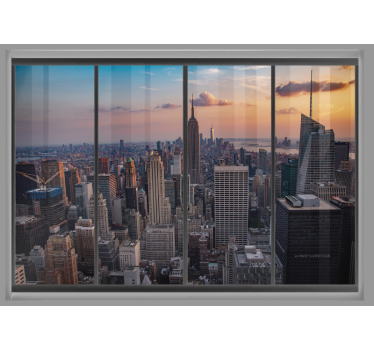 New York fotobehang New york raam met uitzicht - TenStickers