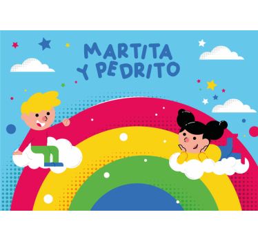 Jeugdvrienden spelen fotobehang kinderkamer - TenStickers