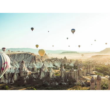 Fototapet landschap luchtballonnen opblaasbaar - TenStickers