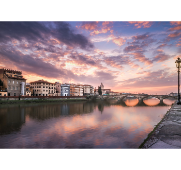 Florence rivieroever landschap fotobehang stad - TenStickers