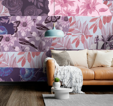 Lavendel bloemen collage fotobehang - TenStickers