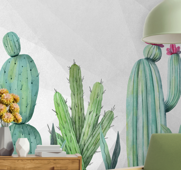 Fotobehang natuur cactus bloemenontwerp - TenStickers