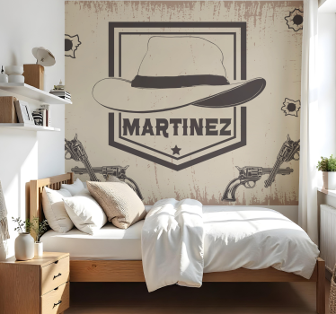 Fotobehang tienerkamer aanpasbaar cowboythema - TenStickers