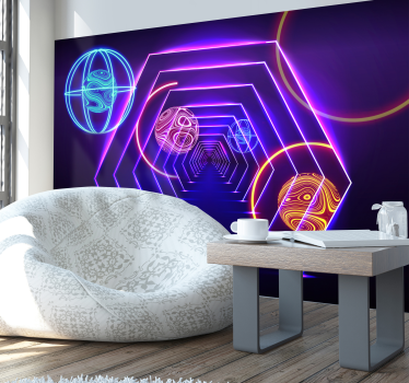 Foto behang abstract 3d geometrische bobbels - TenStickers