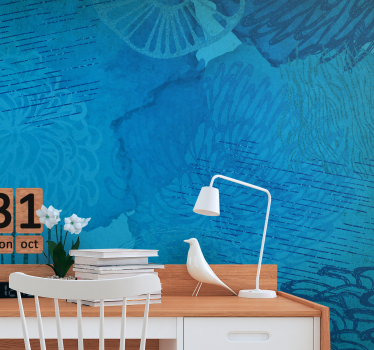 Abstract fotobehang blauwe textuurpatronen - TenStickers