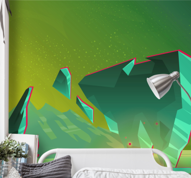 Abstract fotobehang geometrische groene vormen - TenStickers