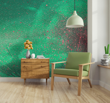 Abstract fotobehang geweven groene spetters - TenStickers