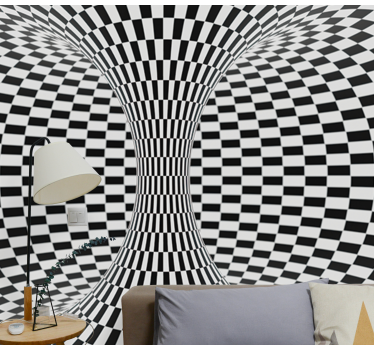 Abstract fotobehang optische illusie diepte - TenStickers