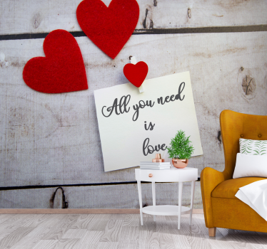 Alles wat je nodig hebt is genegenheid foto behang liefde - TenStickers