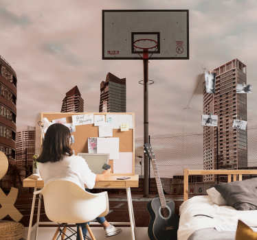 Basketbal veld fotobehang - TenStickers