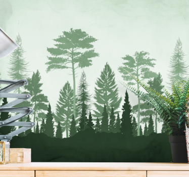 Behang bos weelderig groen woud - TenStickers