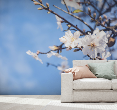 Bloeiende takken bloemen foto behang - TenStickers
