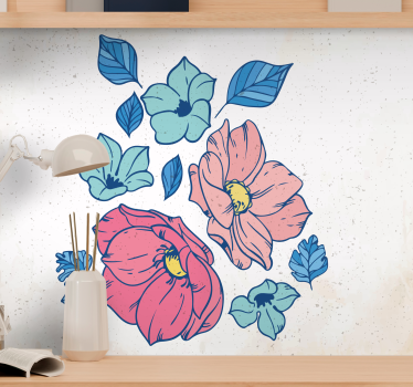 Bloemen foto behang blush bloemige compositie - TenStickers