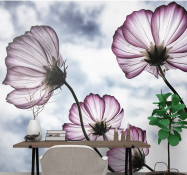 Bloemen foto behang delicate bloemrijke schoonheid - TenStickers