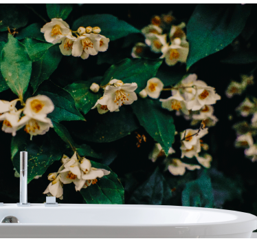 Bloemen foto behang delicate witte bloesems - TenStickers